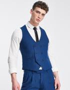 Harry Brown Vest In Teal Tweed-blue