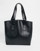 Asos Design Clean Shopper With Dome Studs In Black