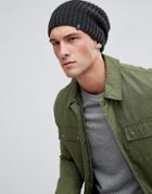 Esprit Ribbed Beanie In Charcoal - Gray