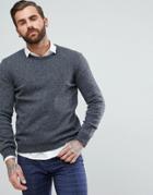 Asos Lambswool Sweater In Charcoal - Gray