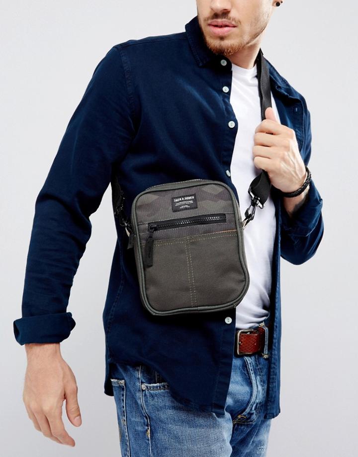 Jack & Jones Camo Flight Bag - Green