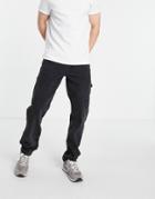 Asos Design Straight Leg Carpenter Jeans In Washed Black