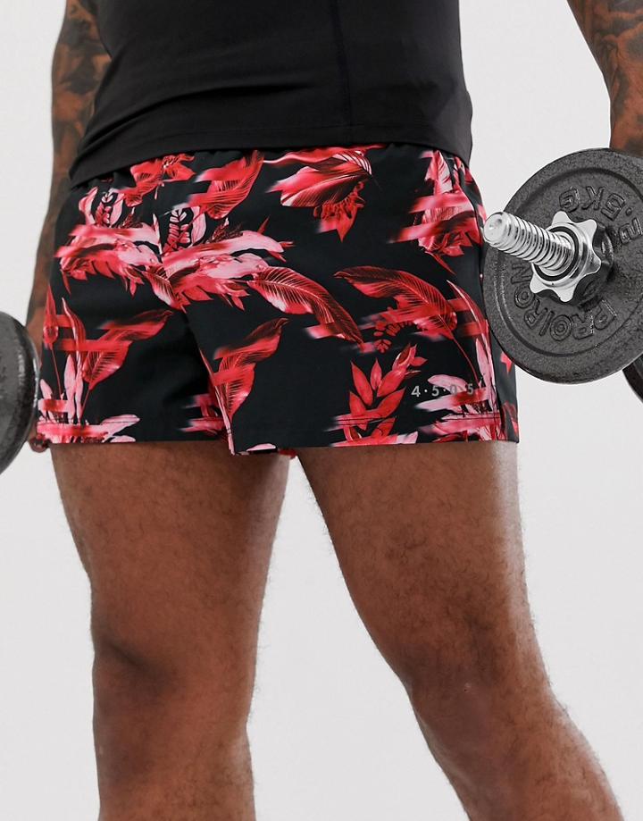 Asos 4505 Training Shorts In Mid Length With Floral Print