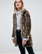 Gianni Feraud Leopard Print Faux Fur Coat - Multi
