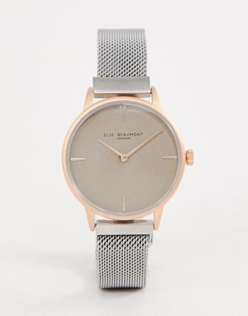 Elie Beaumont Two Tone Mesh Watch - Multi