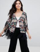 Pussycat London Multi Print Tassel Kimono - Multi