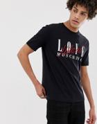 Love Moschino Retro Embroidered Logo T-shirt - Black