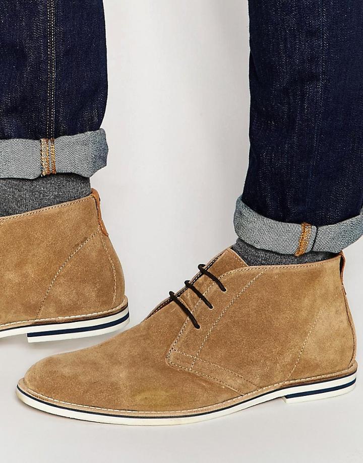 Dune Chukka Boots In Tan Suede - Tan