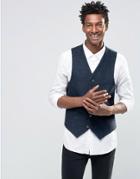 Devils Advocate Boucle Waistcoat - Navy
