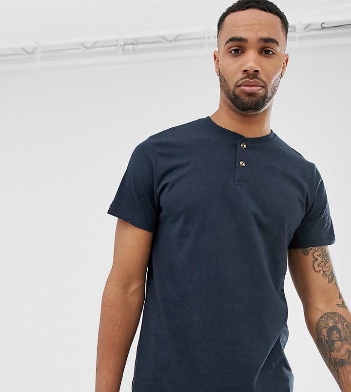 Jacamo Henley T-shirt In Navy - Navy
