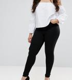 Asos Design Curve 'sculpt Me' Premium Jeans In Clean Black - Black
