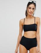 Missguided Mix & Match Square Neck Bikini Top - Black