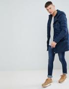 Pull & Bear Short Quilted Jacket In Navy - Navy