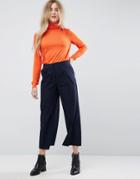 Asos Tailored Low Rise Mansy Pants In Awkward Length - Navy