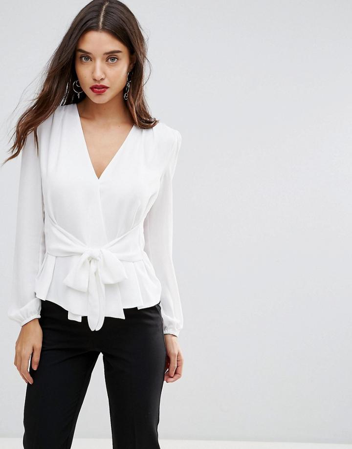 Ivyrevel Wrap Blouse With Tie Front - White