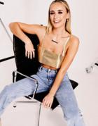 Simmi Chain Mail Strappy Crop Top In Gold
