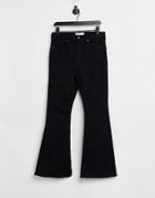 Topshop Jamie Flared Jeans In Pure Black