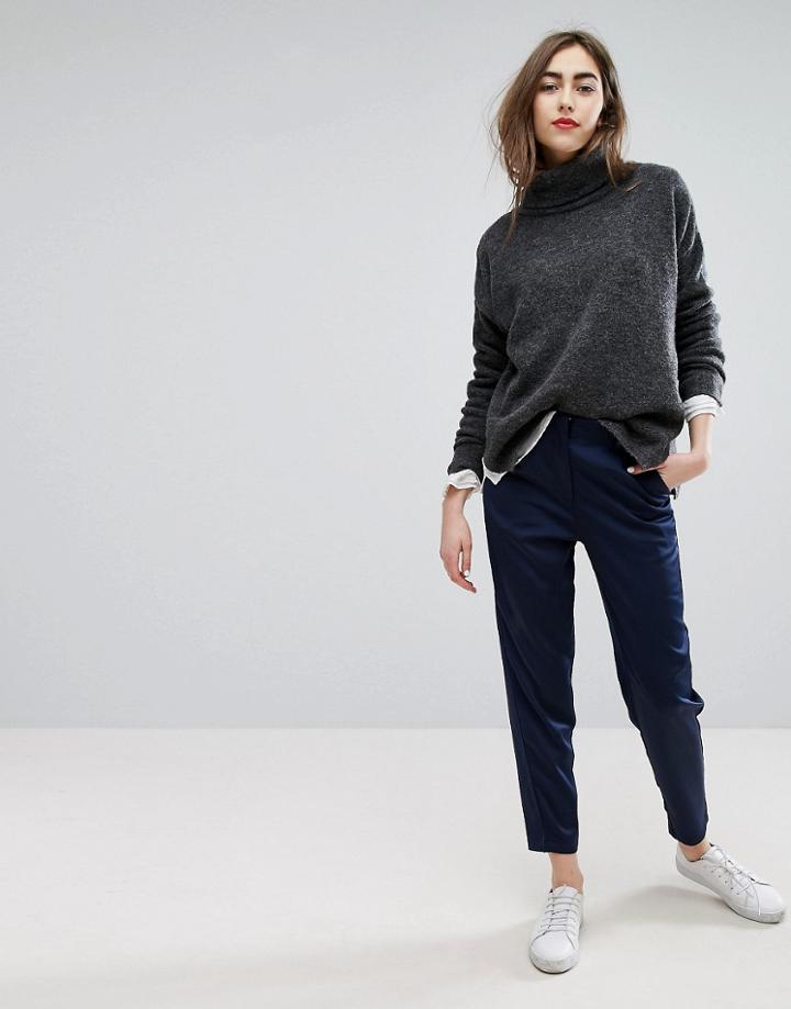 Moss Copenhagen Silky Casual Pants - Blue