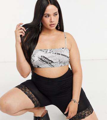 Rokoko Plus Legging Shorts With Lace Hem-black