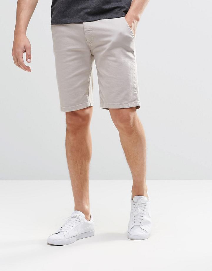 Hoxton Denim Chino Shorts - Tan