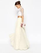Asos Bridal Maxi Skirt In Tulle - Cream
