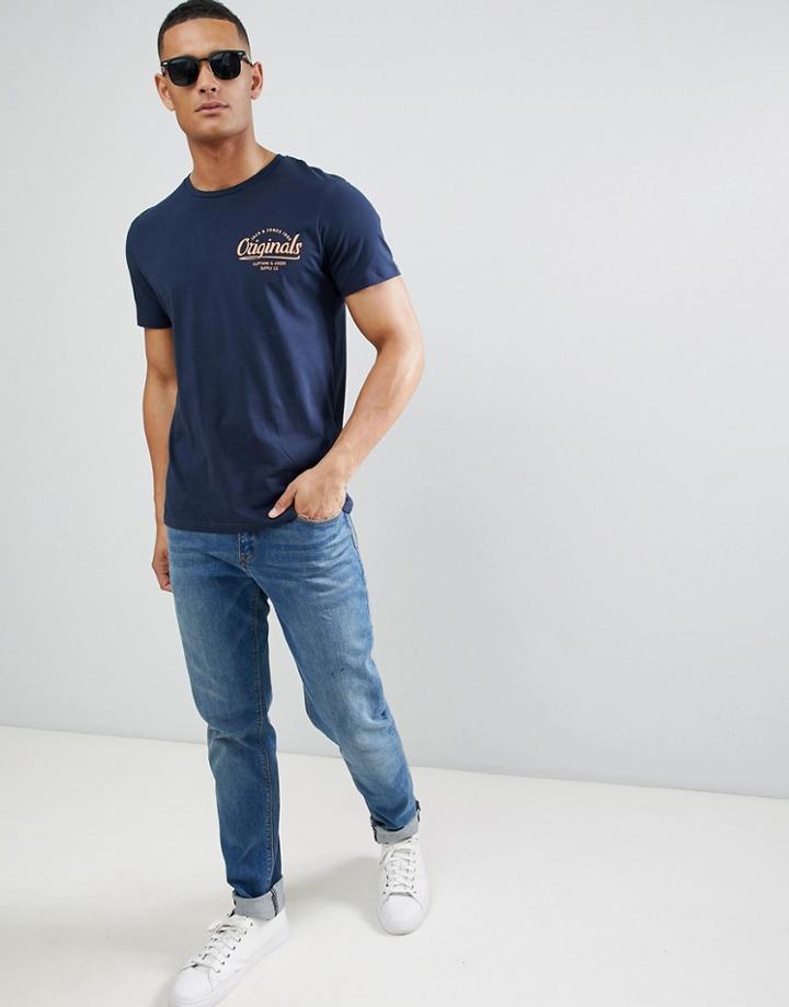 Jack & Jones Chest Logo T-shirt - Navy