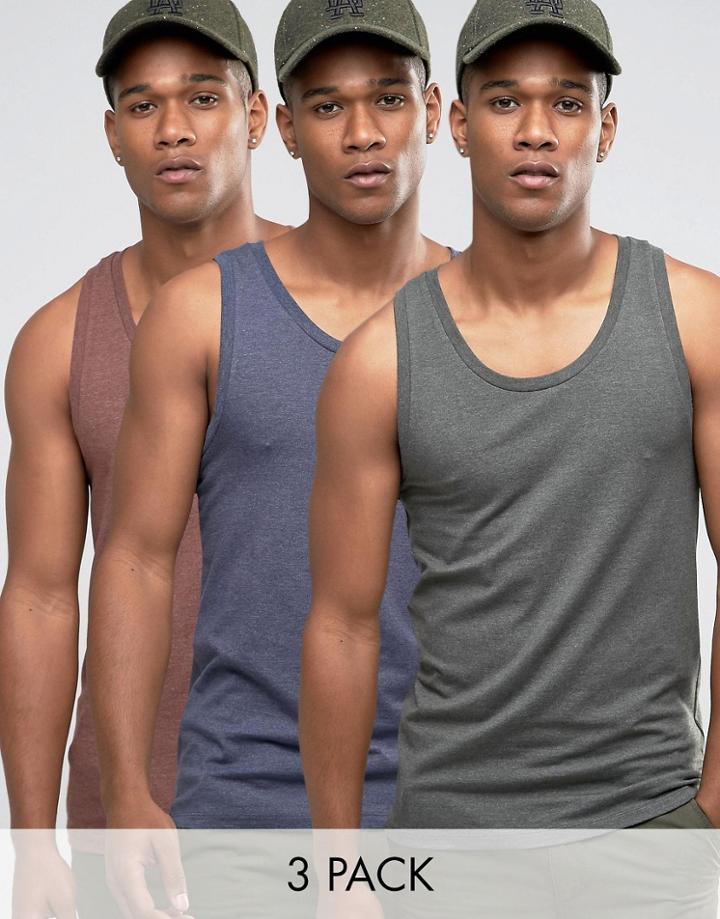 Asos Muscle Tank 3 Pack Save - Multi