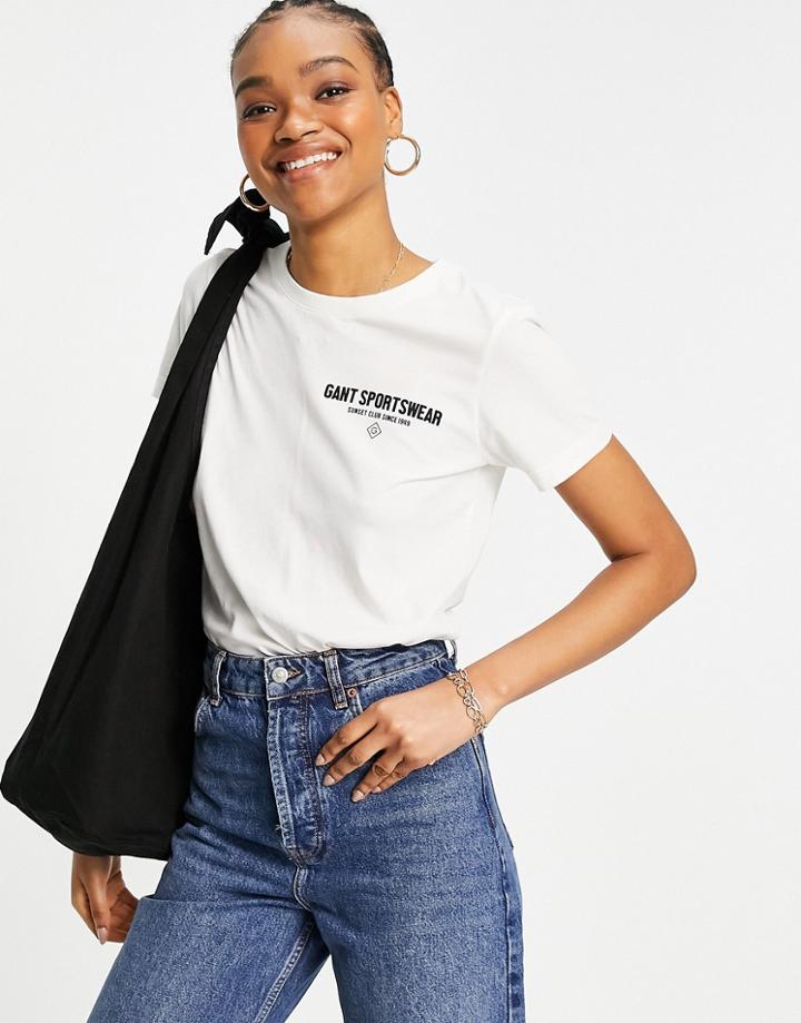 Gant Relaxed T-shirt With Logo Graphic In White