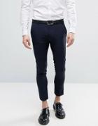 Asos Extreme Super Skinny Cropped Smart Pants In Navy - Navy
