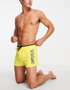 Diesel Side Logo Swim Short In Yellow