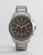 Armani Exchange Ax2606 Chronograph Bracelet Watch In Silver 44mm - Silver