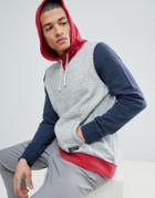 Abercrombie & Fitch Americana Colour Block Overhead Hoodie In Grey - Multi