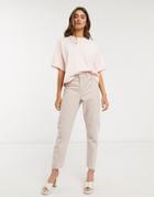 Topshop Idol Mom Jeans In Washed Pink