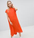 Weekday Long Floaty Dress-red