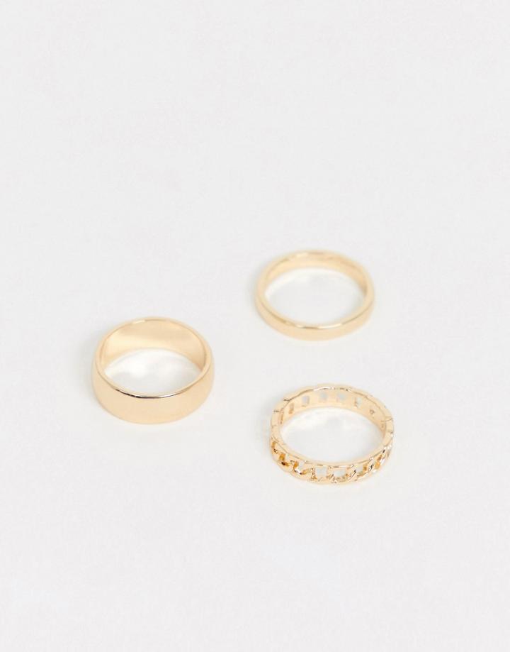 Designb Ring 3 Pack In Gold