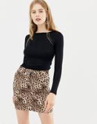 Parisian Leopard Print Skirt - Brown
