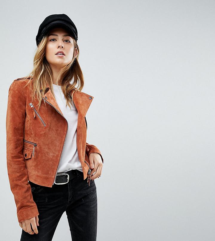 Asos Tall Suede Jacket - Brown