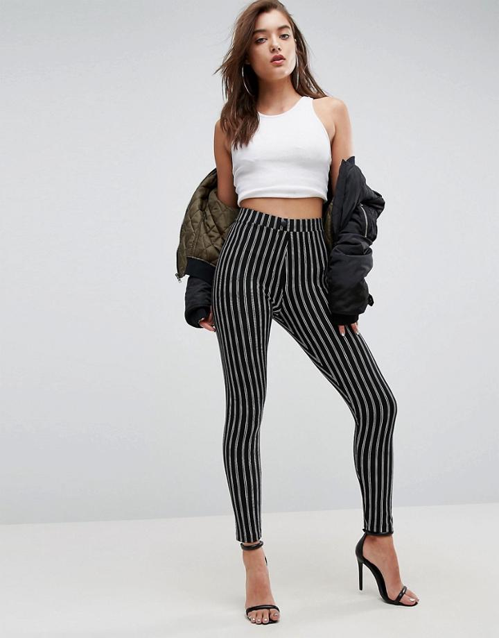 Asos Skinny Ponte Pinstripe Pants - Multi