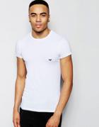 Emporio Armani Cotton Crew Neck T-shirt In Muscle Fit - White
