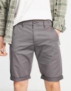 Le Breve Chino Shorts In Charcoal-gray