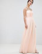 Minuet Pleated Maxi Dress With Embellished Detail - Pink