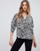 Boohoo Zebra Print Shirt - Multi