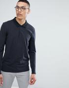 Selected Homme Longsleeve Polo With Contrast Collar - Gray