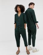 Seeker Unisex Jumpsuit In Organic Hemp Cotton - Green