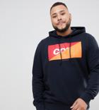 Jack & Jones Core Plus Size Hoodie With Brand Graphic - Navy