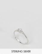 Asos Sterling Silver Solitaire Stone Ring - Silver