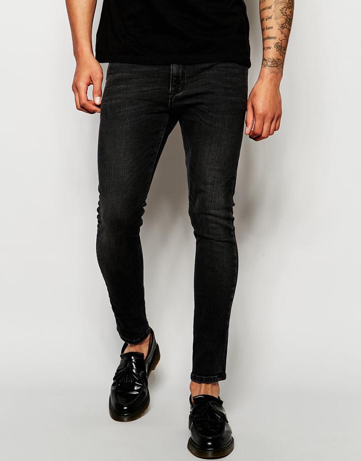 Asos Super Skinny Jeans Washed Black - Washed Black1