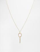 Asos Circle Bar Pendant Necklace - Gold