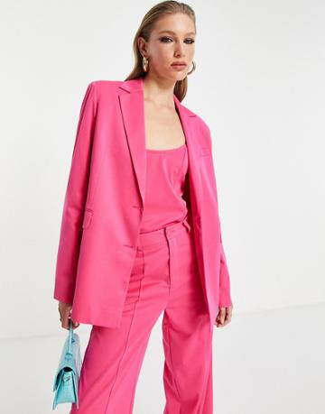 Extro & Vert Slouchy Blazer In Hot Pink