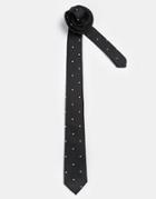 Asos Tie With Spaced Out Polka Dot - Black